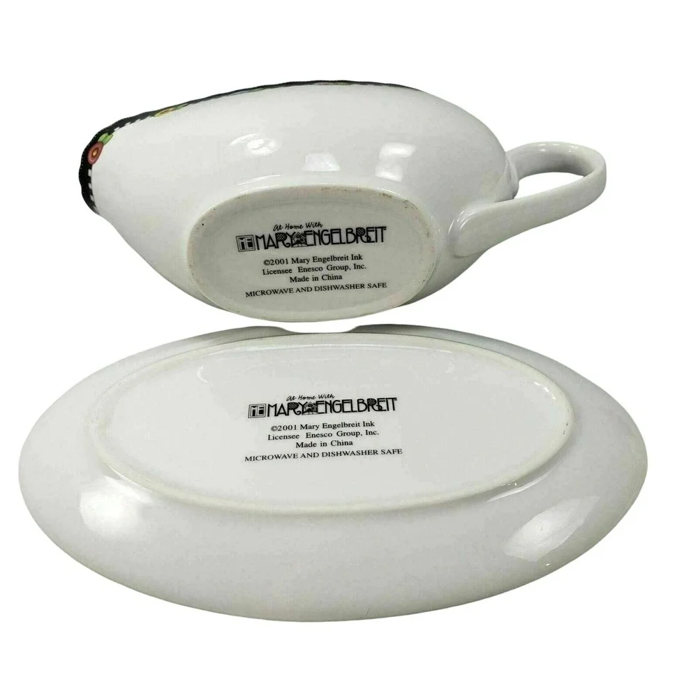 Mary Engelbreit Gravy Boat Underplate Love Home Family Friend Enesco Retired